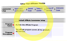 Affiliate Program Management Software - setup module image