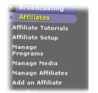 Affiliate Program Management Software - menu image