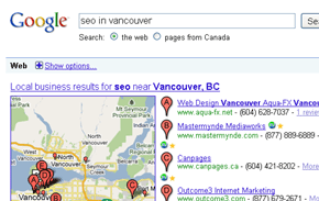 SEO in Vancouver in the Local SERPS